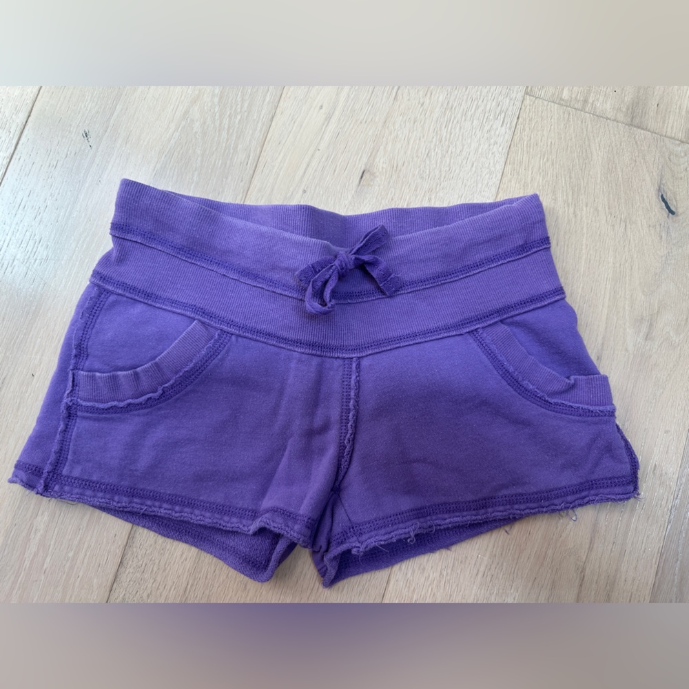 Talula Purple Knit Girls' Shorts with Waist Tie